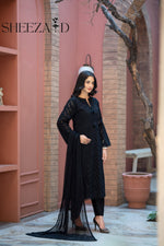 Black Pearl Chikankari 3 Piece Suit
