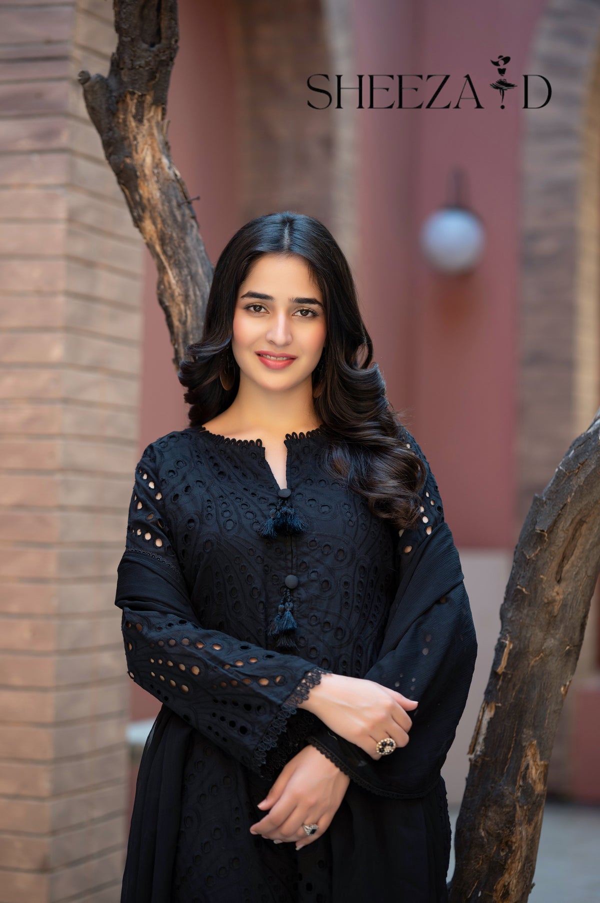 Black Pearl Chikankari 3 Piece Suit