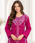 Pearl Grace Ready to Wear 2 Pcs Embroidered Raw Silk Kaftan | SDVL-04