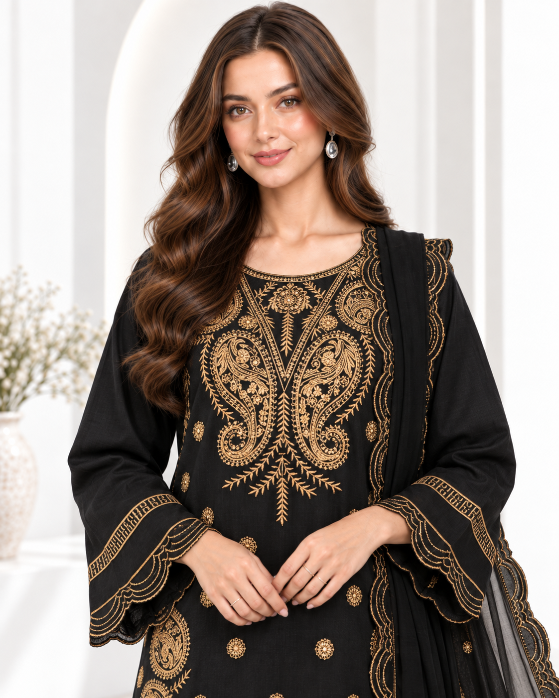 Royal Noir Ready To Wear 3 Pcs Embroidered Viscose | SDVL-05