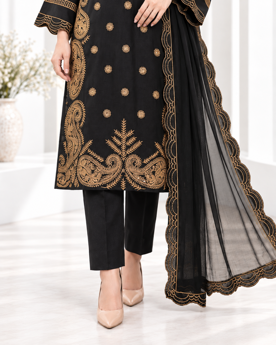 Royal Noir Ready To Wear 3 Pcs Embroidered Viscose | SDVL-05