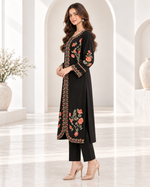 Midnight Gold Ready To Wear Embroidered Viscose Kaftan | SDVL-03