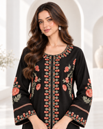 Midnight Gold Ready To Wear Embroidered Viscose Kaftan | SDVL-03