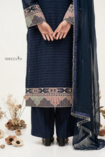 Navy Blue Hand-Embroidered Luxury 3-Piece Suit