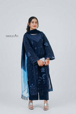 Midnight Navy Embroidered 3-Piece Kurta Set