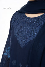 Midnight Navy Embroidered 3-Piece Kurta Set