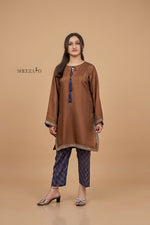 2PC Embroidered Raw Silk Suit | Casual Suit