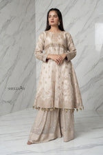 Skin Zari Silk Embroidered 3pcs Suit