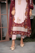 Blush Maroon Elegance 3pcs Lawn Suit
