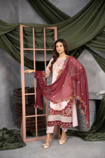 Blush Maroon Elegance 3pcs Lawn Suit