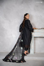 Black Lawn 3 Piece Multi Floral Embroidered Suit