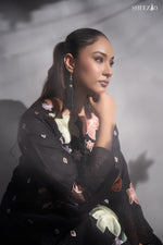 Black Lawn 3 Piece Multi Floral Embroidered Suit