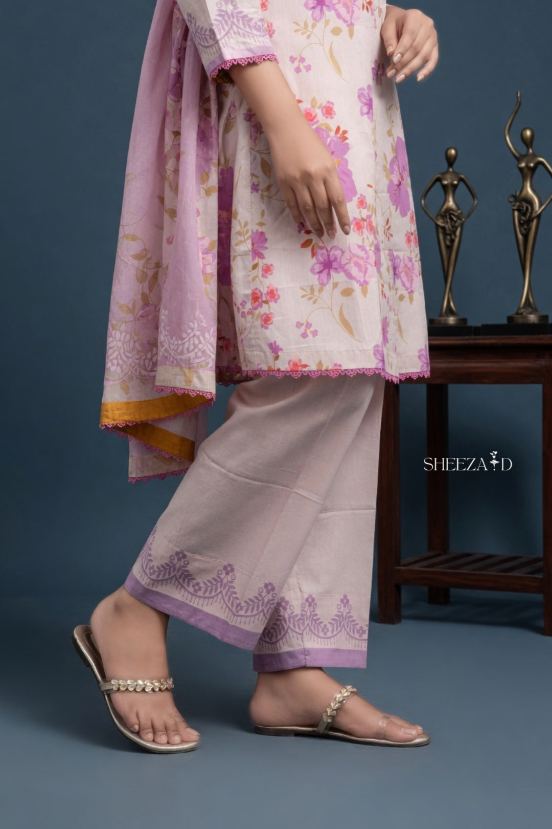 Pink Printed 3pcs Suit