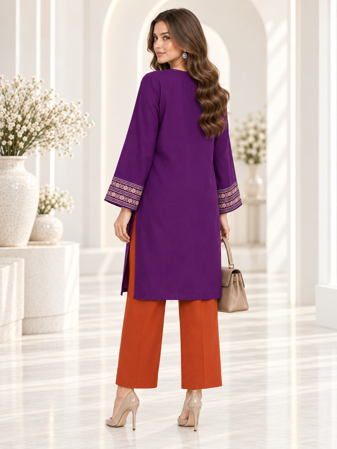 Plum Flora Ready To Wear Co Ord Set | SDVL-01
