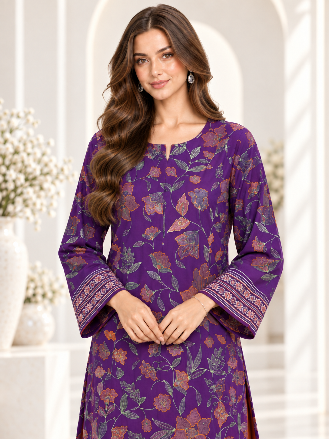 Plum Flora Ready To Wear Co Ord Set | SDVL-01