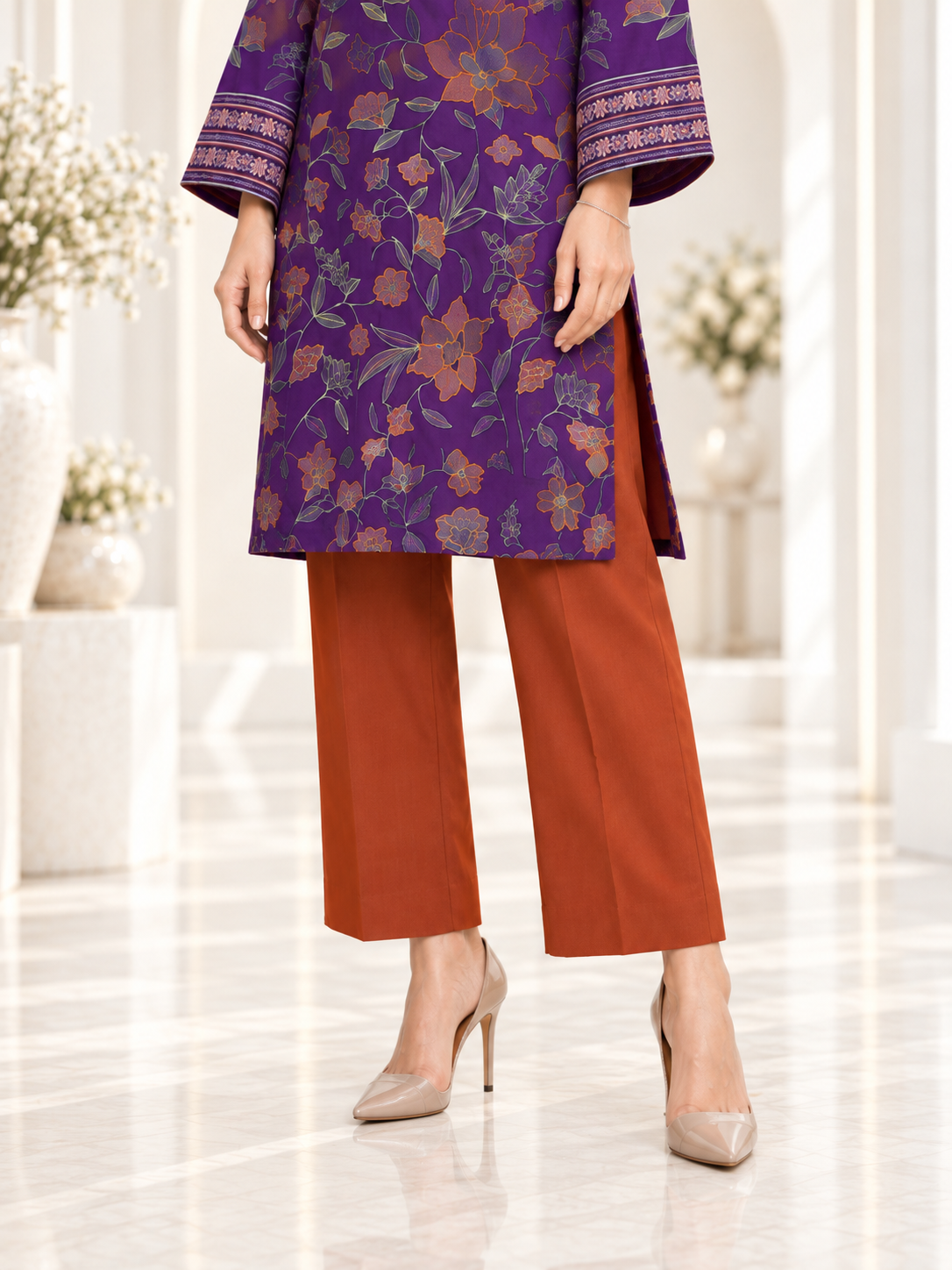 Plum Flora Ready To Wear Co Ord Set | SDVL-01