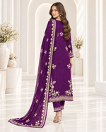 Royal Amethyst – Embroidered Viscose 3 Piece Suit