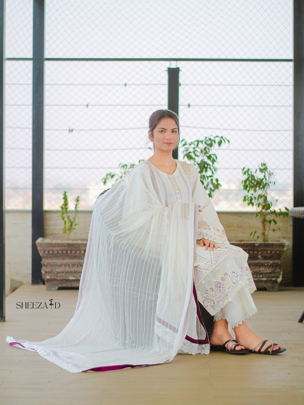 White Embroidered Lawn 3-Piece | SD-SL-26-01