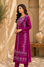Pearl Grace Ready to Wear 2 Pcs Embroidered Raw Silk Kaftan | SDVL-04