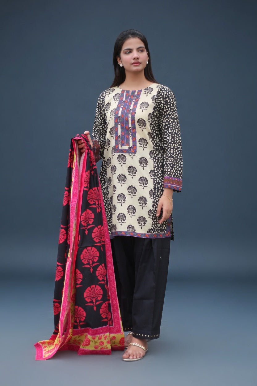 Printed Lawn 3pcs Suit