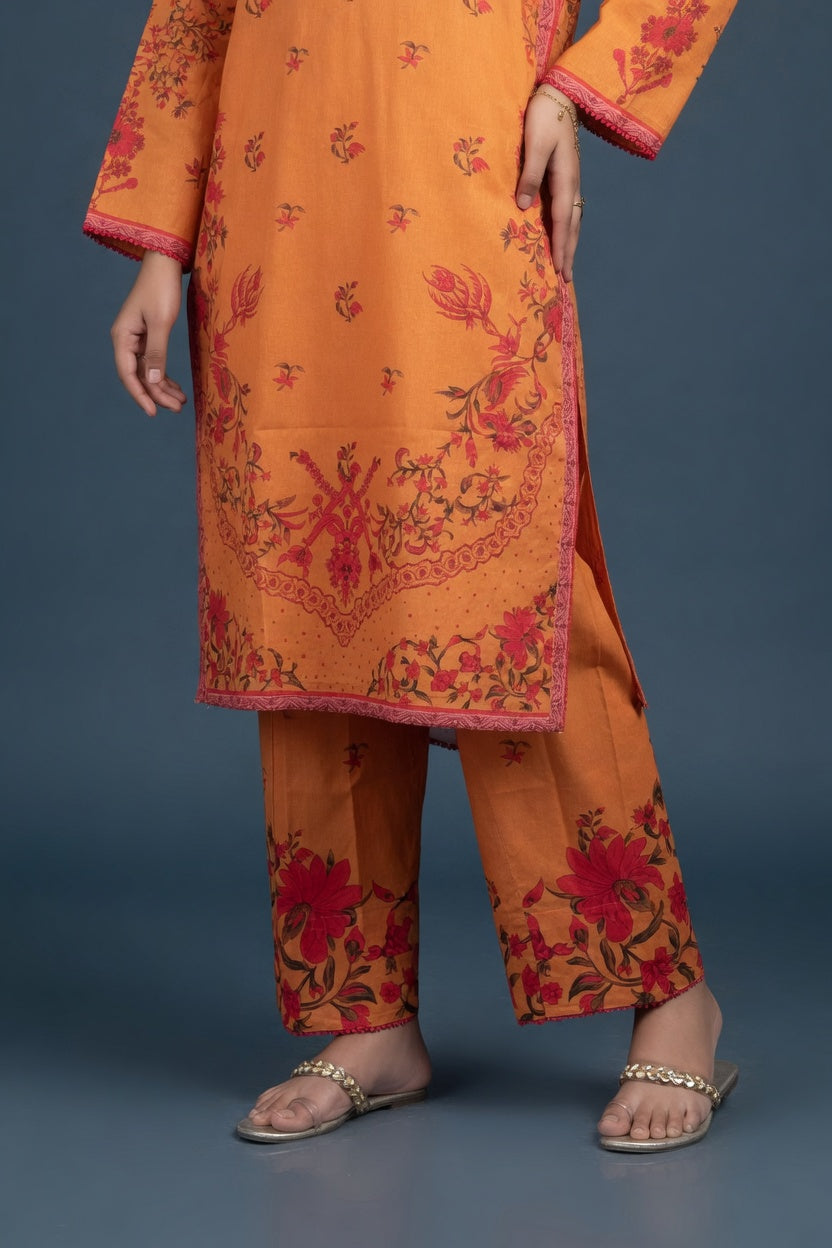 Sunset Bloom Printed Lawn Suit Set