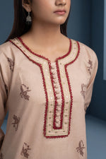 Beige & Maroon Grace Lawn Suit