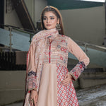 Cream Printed Embroidered Maxi 3-Piece Festive Pret