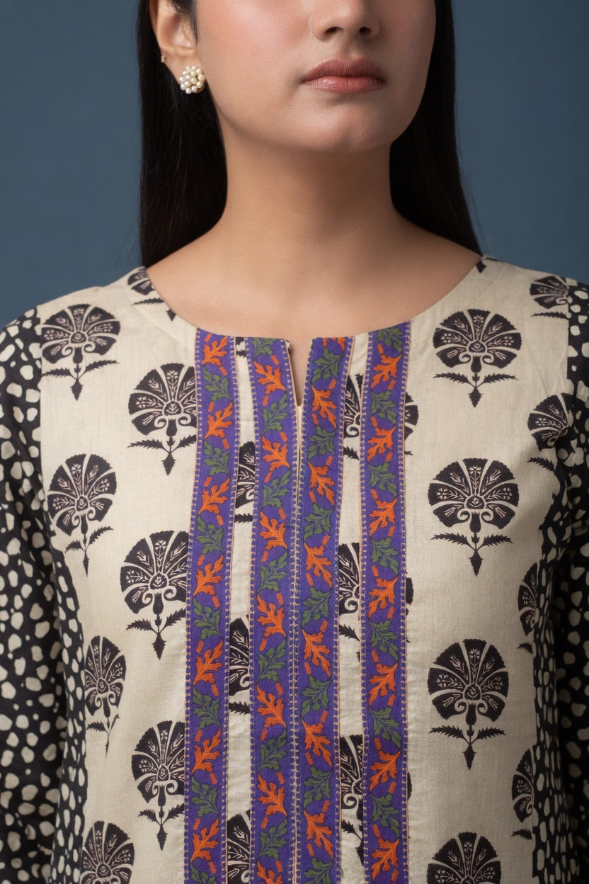 Printed Lawn 3pcs Suit