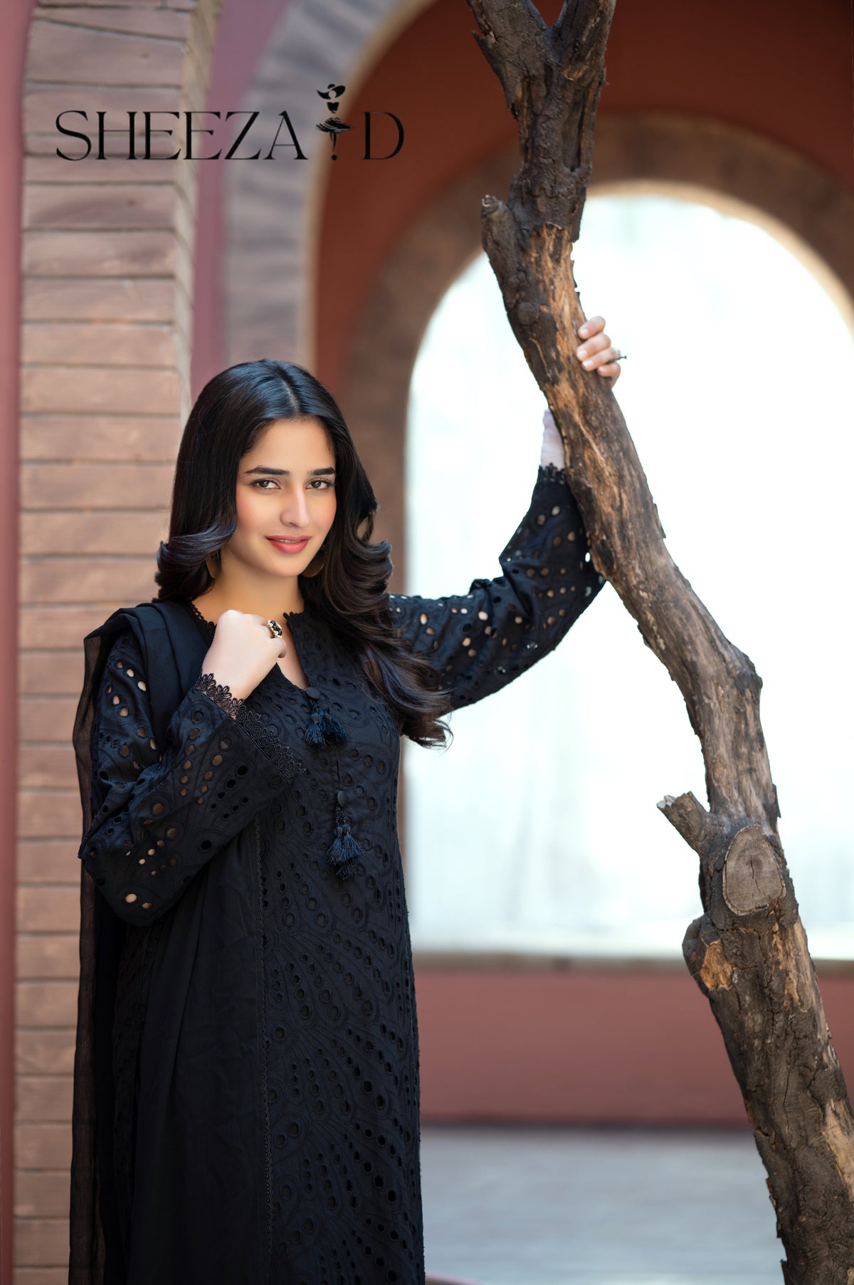Black Pearl Chikankari 3 Piece Suit