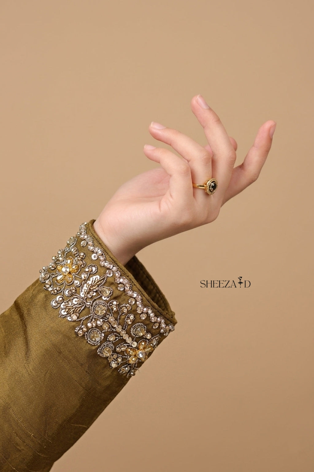 Pure Luxury Handmade Zari Silk Mehndi Suit | SD-SL-26-010