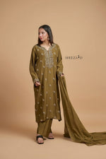 Pure Luxury Handmade Zari Silk Mehndi Suit | SD-SL-26-010