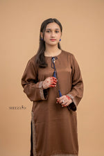 2PC Embroidered Raw Silk Suit | Casual Suit
