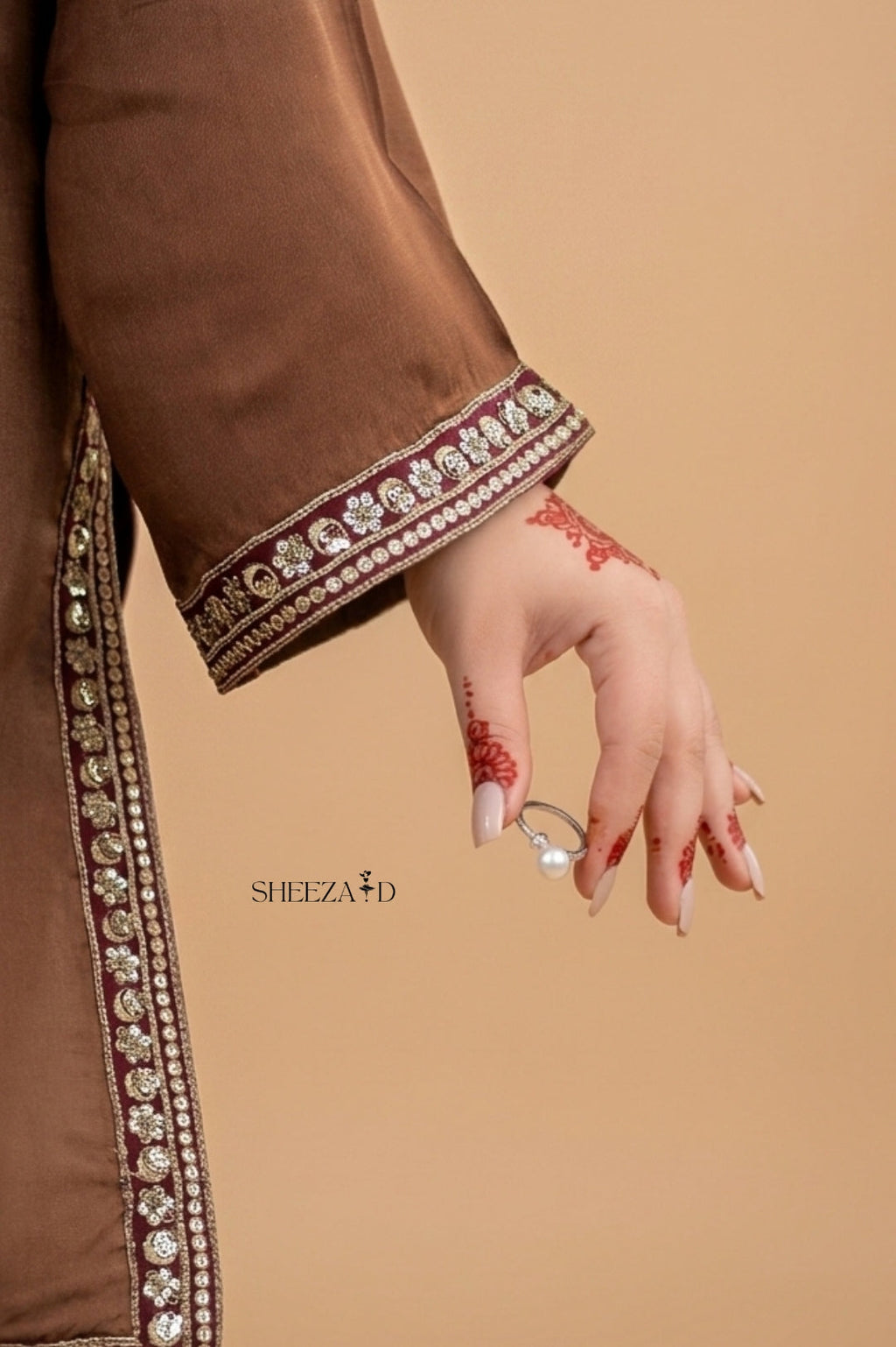 2PC Embroidered Raw Silk Suit | Casual Suit