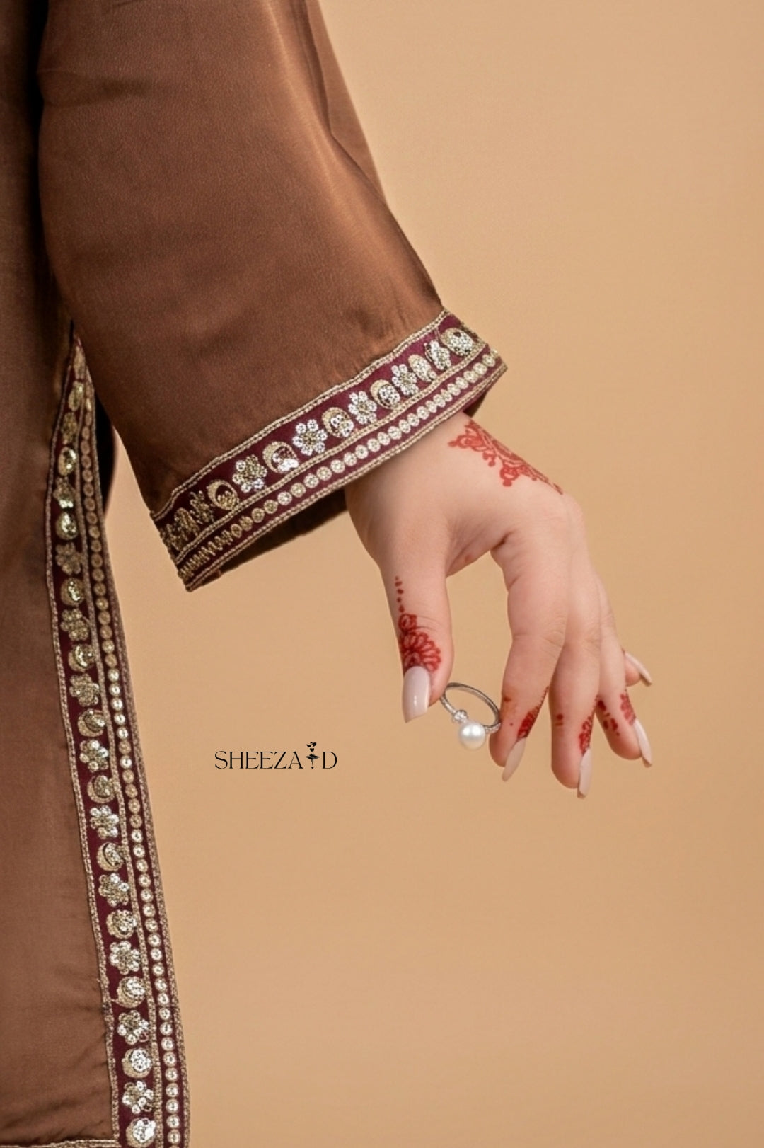 2PC Embroidered Raw Silk Suit | Casual Suit