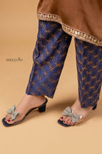 2PC Embroidered Raw Silk Suit | Casual Suit