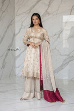Skin Zari Silk Embroidered 3pcs Suit