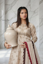 Skin Zari Silk Embroidered 3pcs Suit