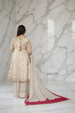 Skin Zari Silk Embroidered 3pcs Suit