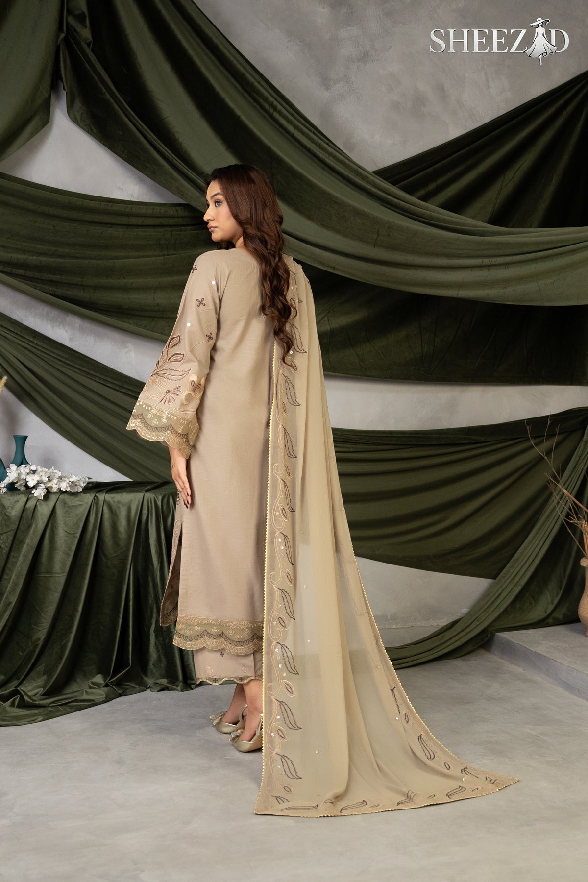 Skin Glow Embroidered Ensemble