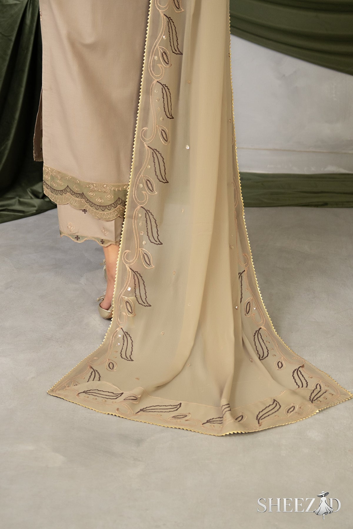 Skin Glow Embroidered Ensemble