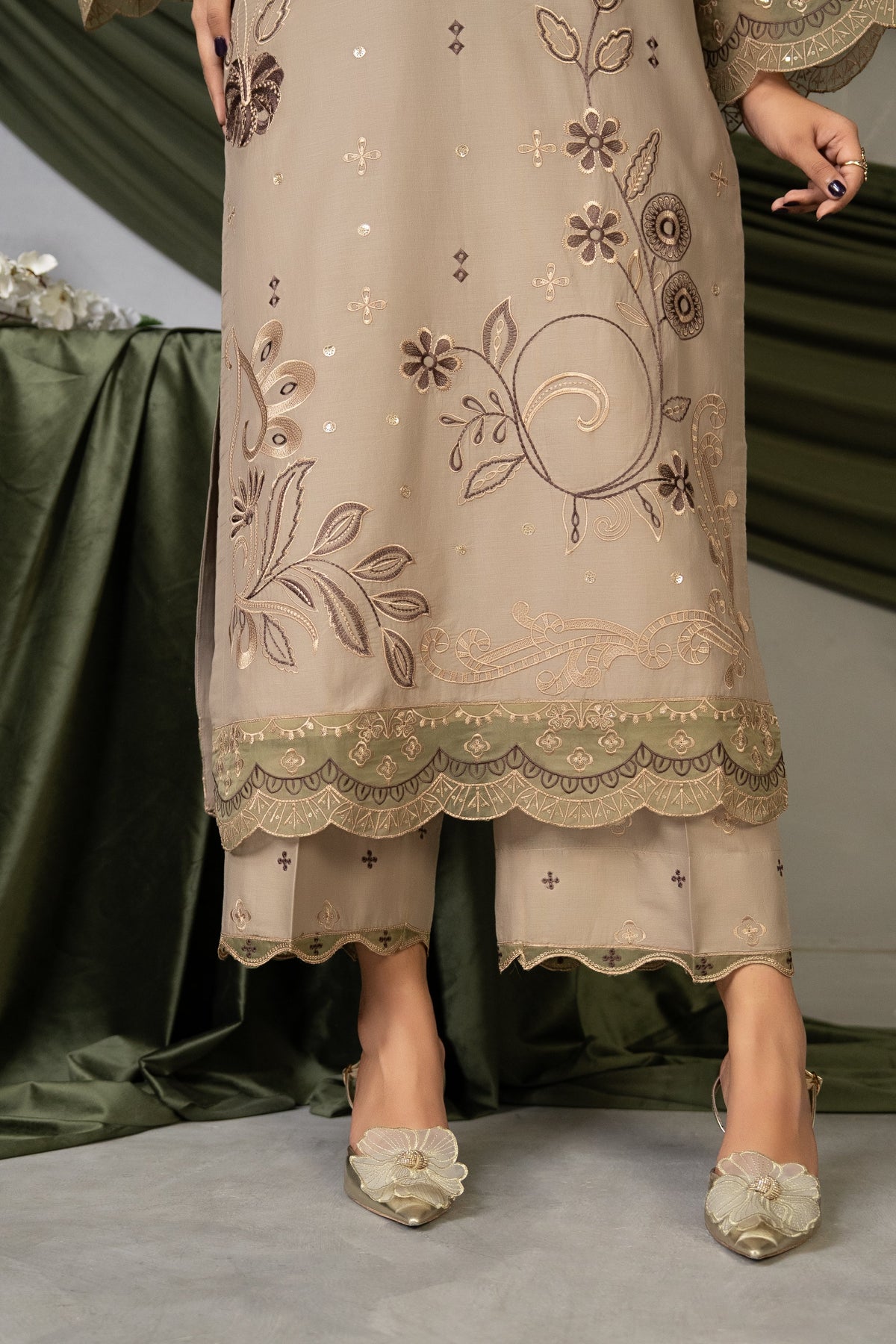 Skin Glow Embroidered Ensemble