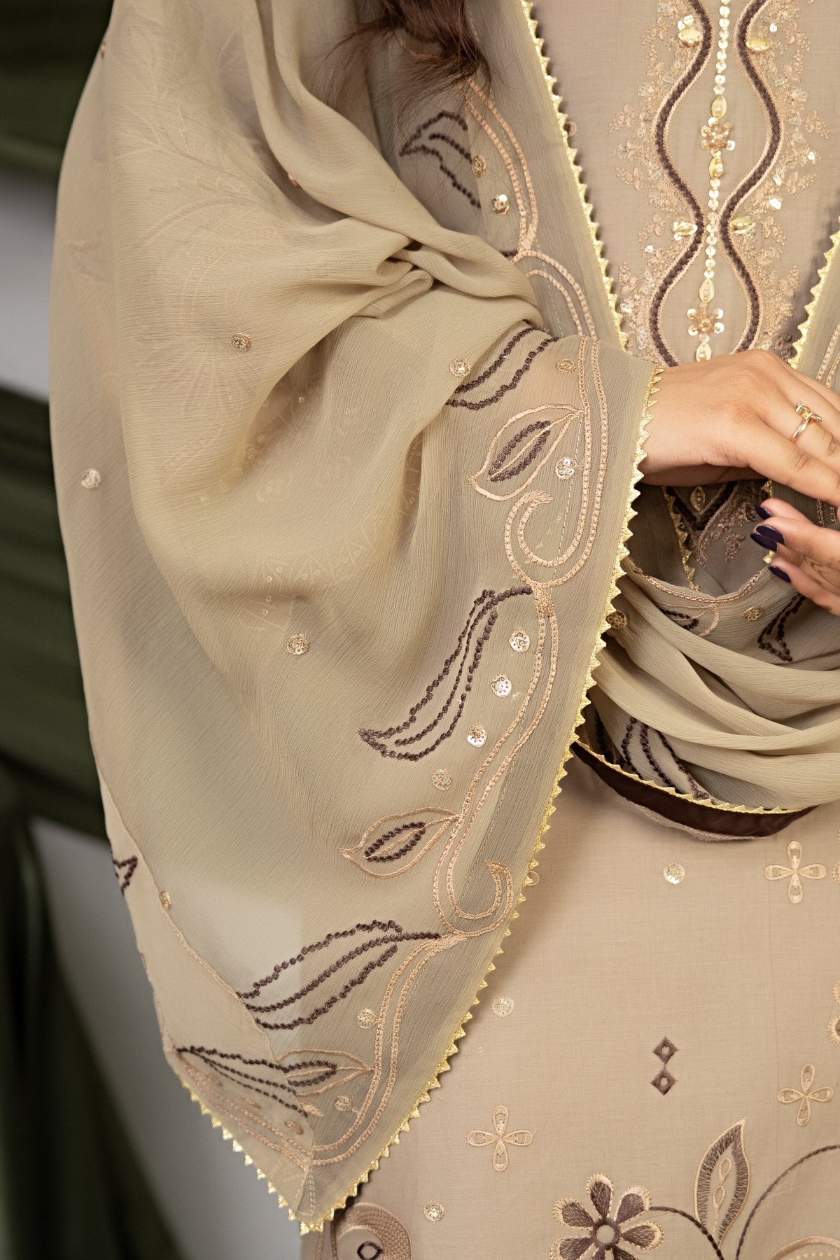Skin Glow Embroidered Ensemble