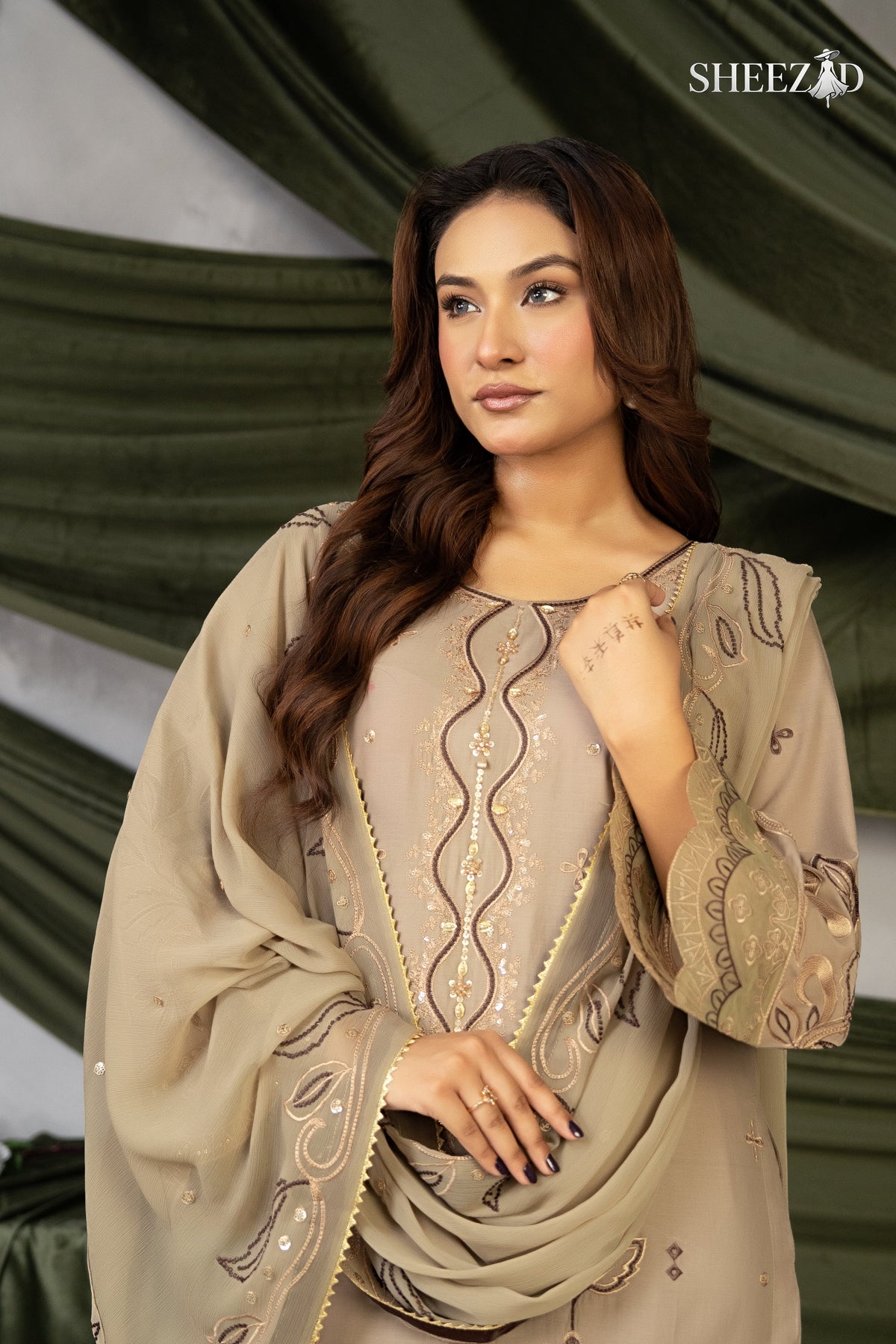 Skin Glow Embroidered Ensemble