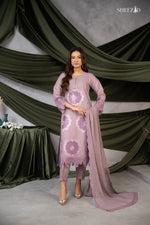 Lilac Embroidered Lawn Suit With Chiffon Dupatta