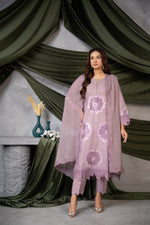 Lilac Embroidered Lawn Suit With Chiffon Dupatta