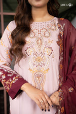 Blush Maroon Elegance 3pcs Lawn Suit