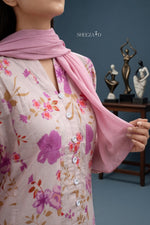 Pink Printed 3pcs Suit
