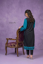 Teal Elegance – Viscose Embroidered 2 Piece Suit