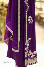 Royal Amethyst – Embroidered Viscose 3 Piece Suit
