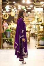 Royal Amethyst – Embroidered Viscose 3 Piece Suit